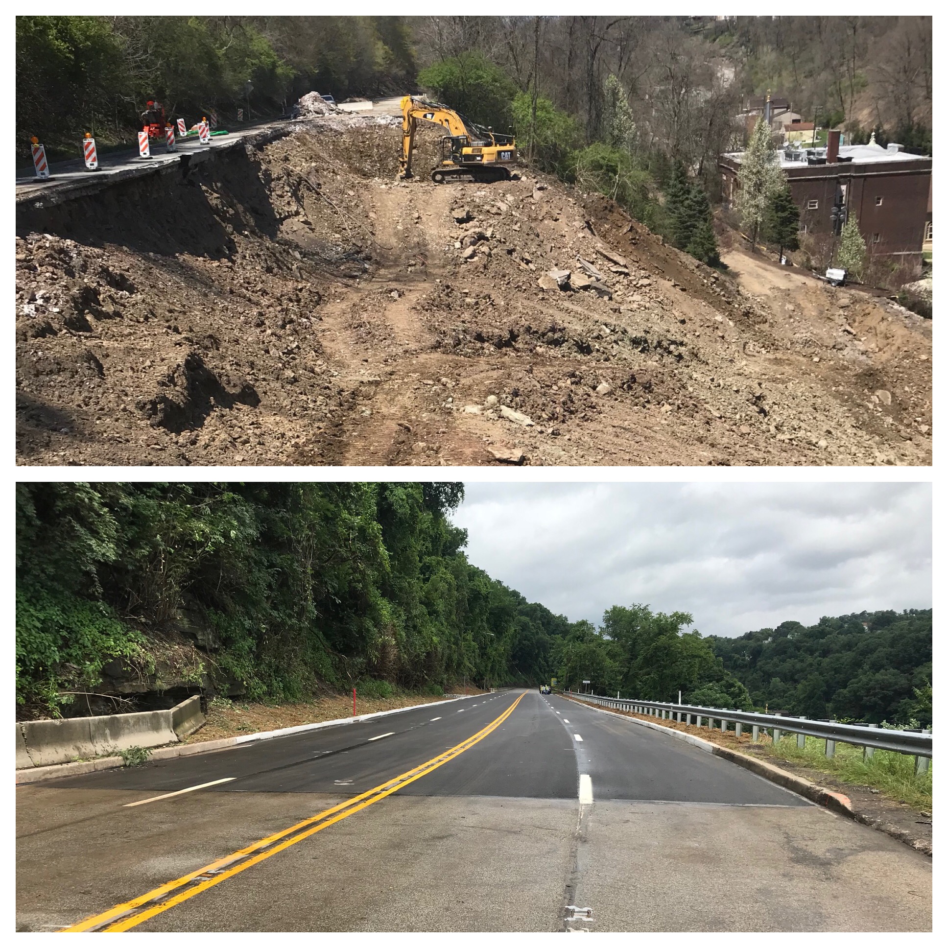 Today is the Day! Route 30 in East Pittsburgh opens early after Landslide Repairs!